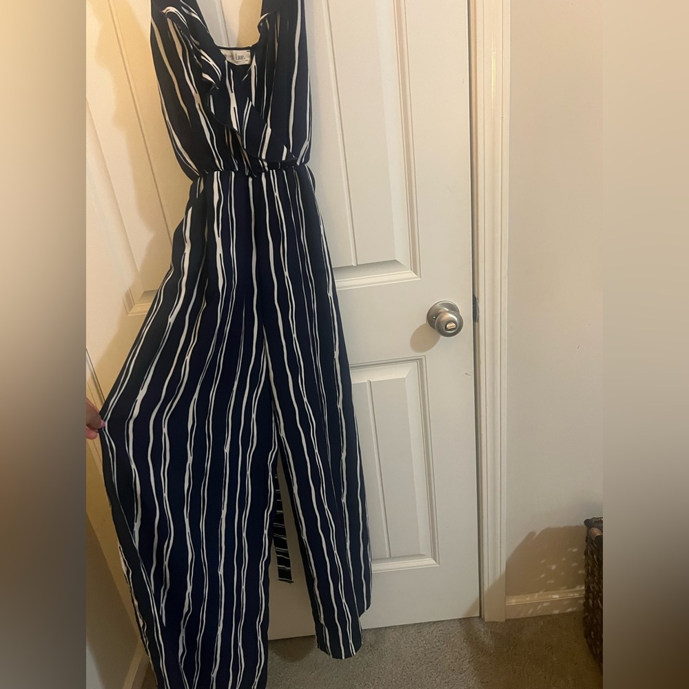 Navy and white jumper